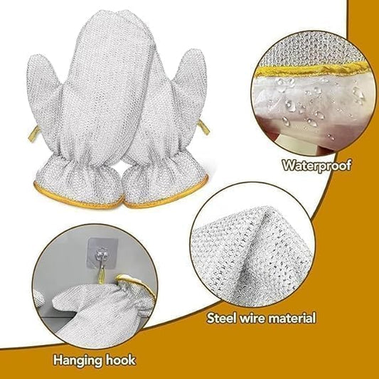 Silver gloves 2 pcs (1 set)