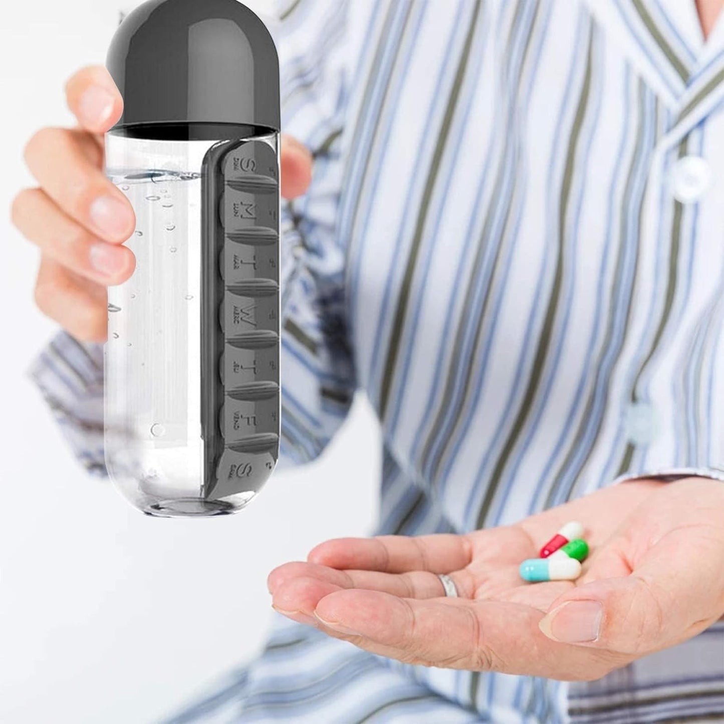 2 in 1 water bottle with pills box