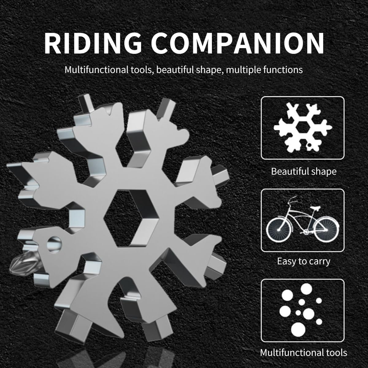 Portable 18 in 1 Snowflake Multi-Tool, Snowflake Bottle Opener Flat Screwdriver Kit Wrench
