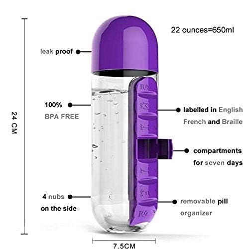 2 in 1 water bottle with pills box