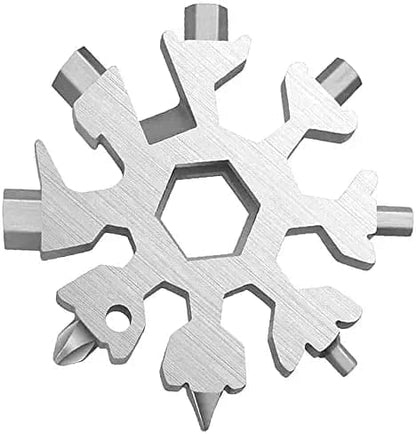 Portable 18 in 1 Snowflake Multi-Tool, Snowflake Bottle Opener Flat Screwdriver Kit Wrench