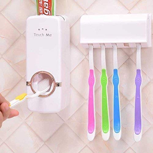 Tooth brush stand with paste dispenser