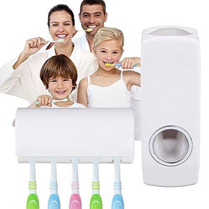 Tooth brush stand with paste dispenser