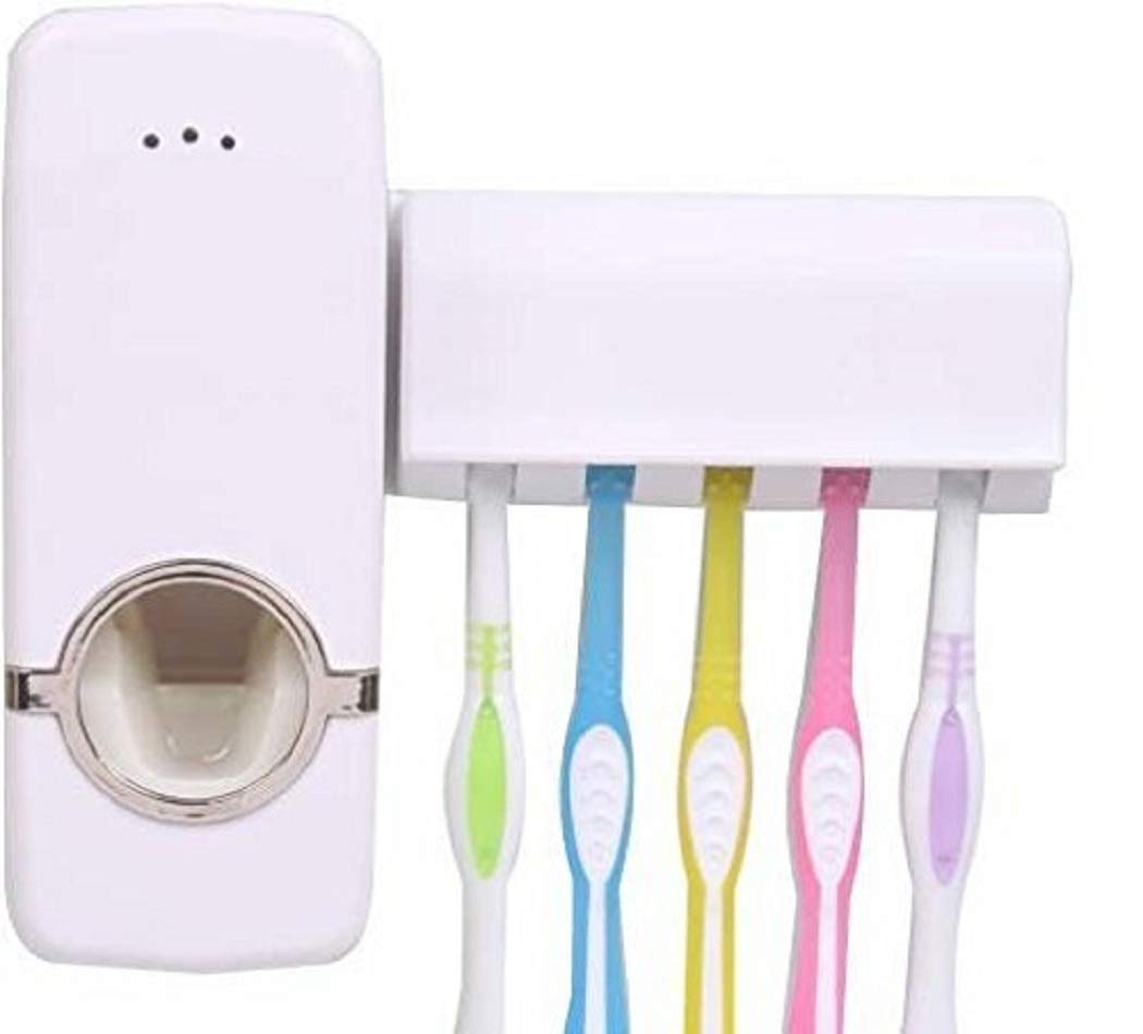 Tooth brush stand with paste dispenser