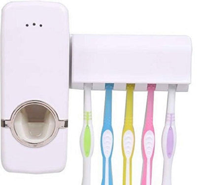 Tooth brush stand with paste dispenser