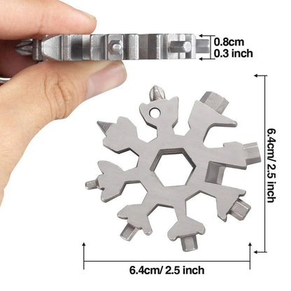 Portable 18 in 1 Snowflake Multi-Tool, Snowflake Bottle Opener Flat Screwdriver Kit Wrench