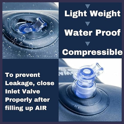 Velvet Air Inflatable Travel Pillow (Blue)