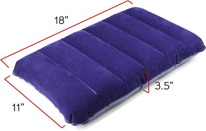 Velvet Air Inflatable Travel Pillow (Blue)
