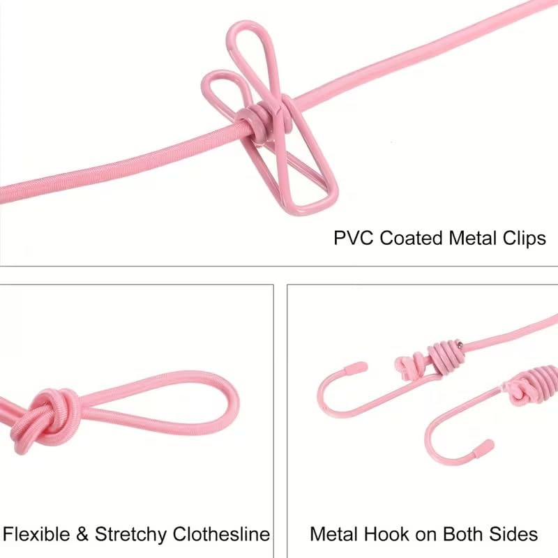 Cloth drying rope with 12 clips