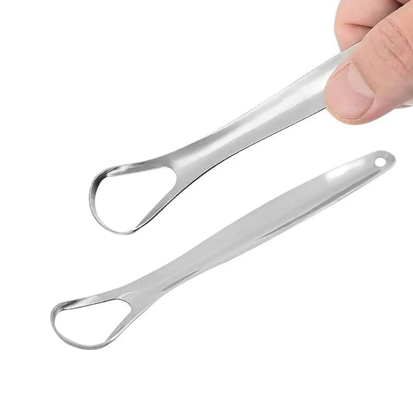Stainless Steel Tongue Scraper for Bad Breath & Oral Hygiene with Metal Case