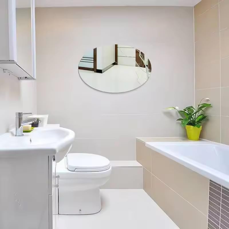 Acrylic oval wall sticker mirror 30x45cm