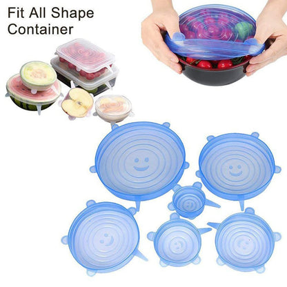 Silicon Closing Lid Set of 6