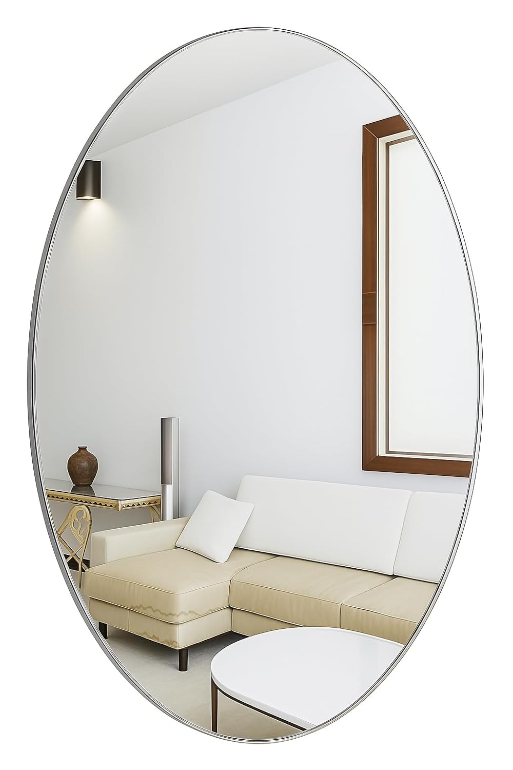Acrylic oval wall sticker mirror 30x45cm