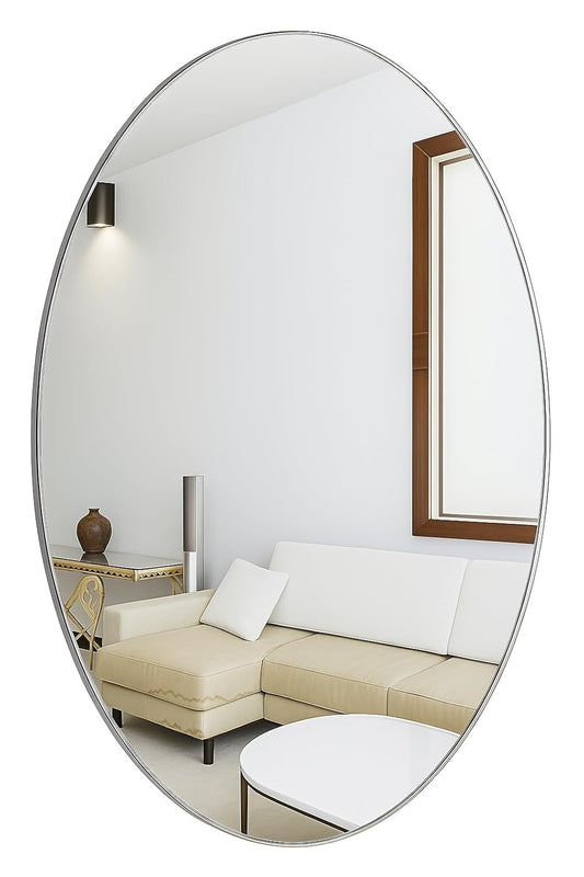Acrylic oval wall sticker mirror 30x45cm