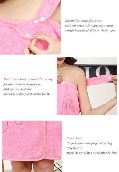 Wearable towel for ladies