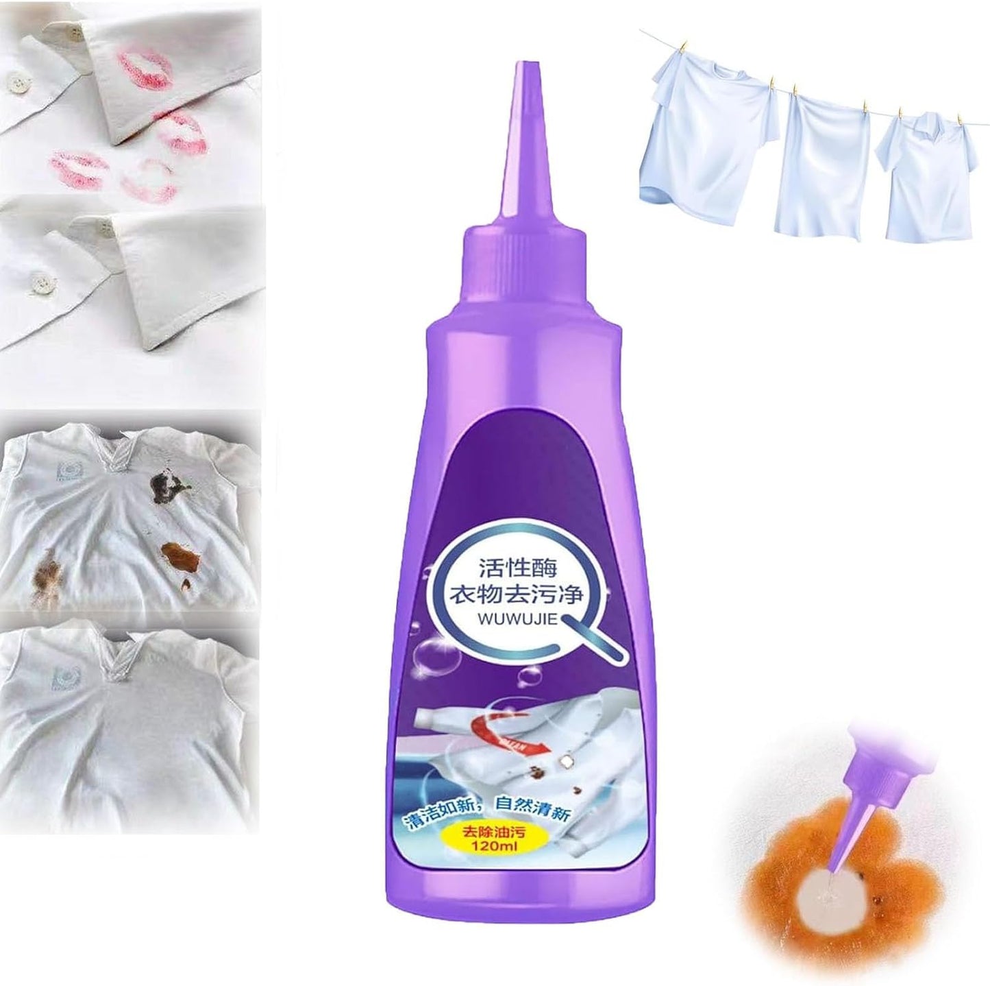 White Cloth Stain Remover Purple Bottle 2 Pcs