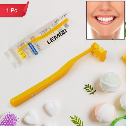Six-Sided Soft Toothbrush, Anti-Bacterial 6 Sided Care (Random Colors)