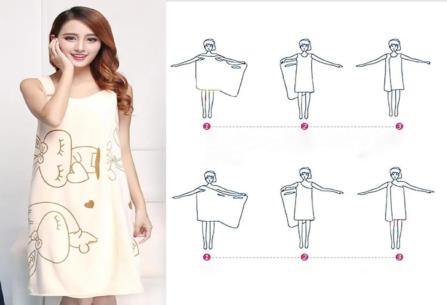 Wearable towel for ladies