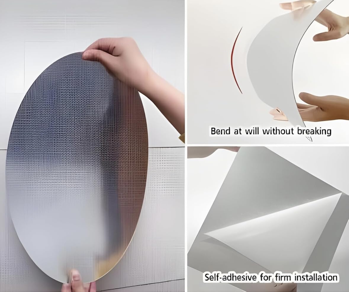 Acrylic oval wall sticker mirror 30x45cm