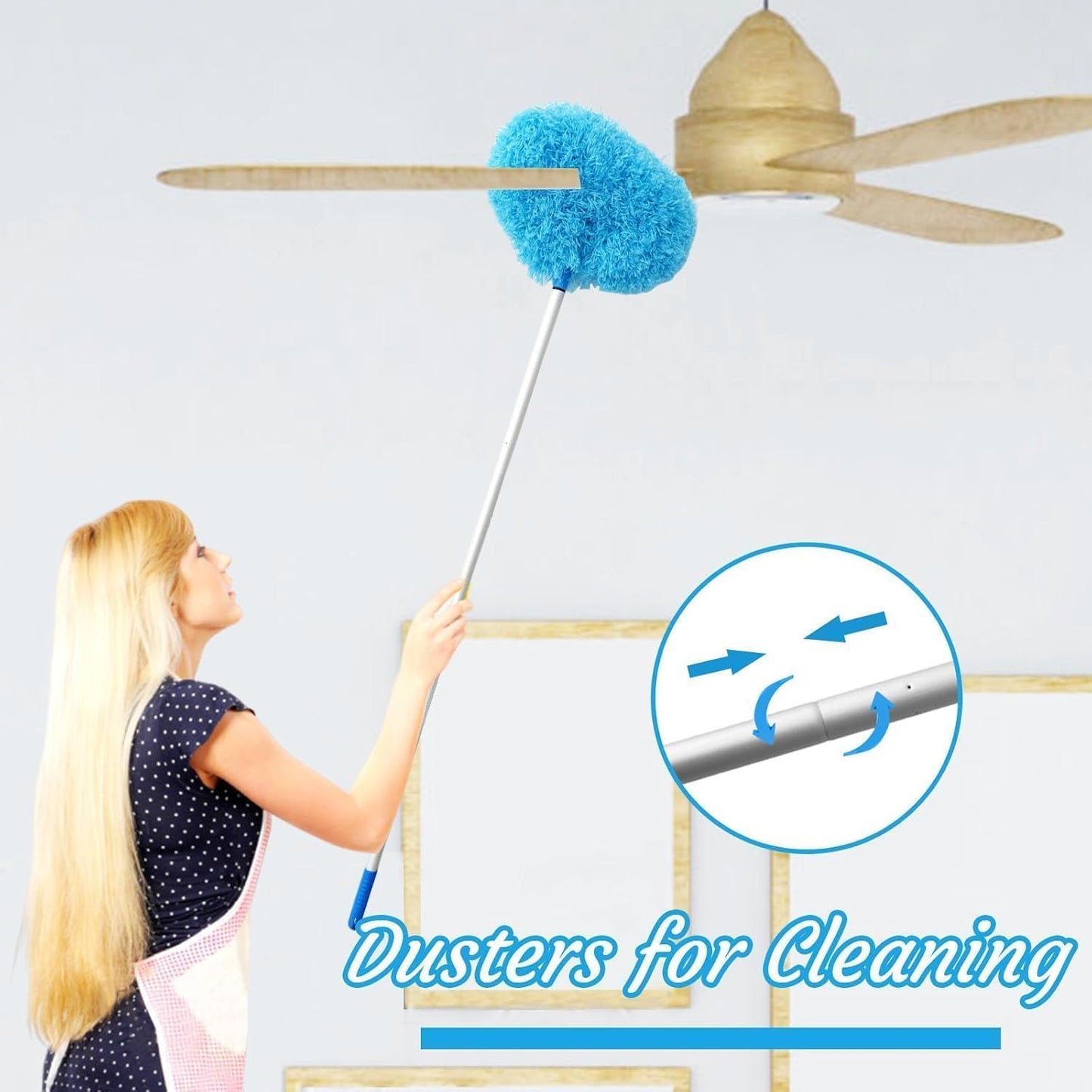 Round microfiber fan duster