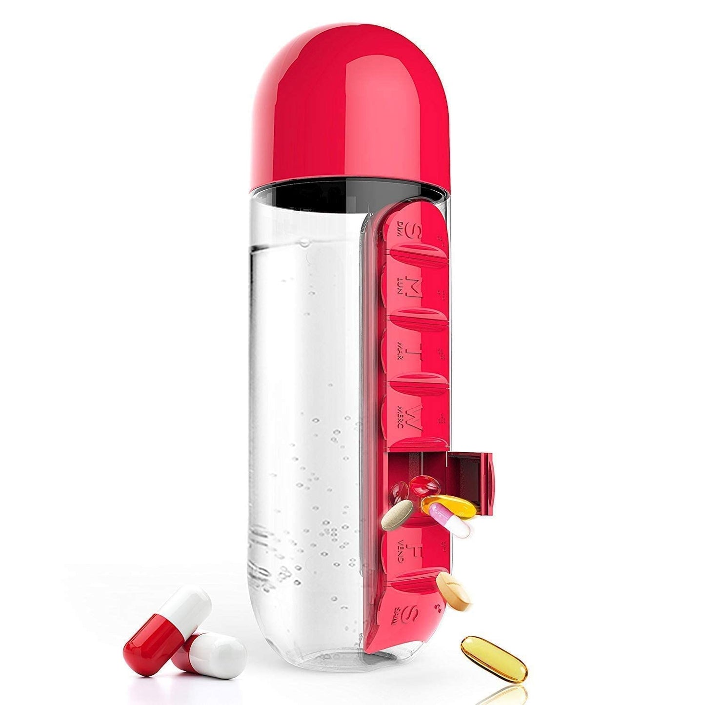 2 in 1 water bottle with pills box