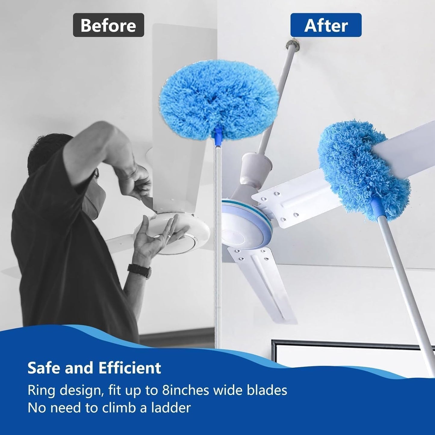 Round microfiber fan duster
