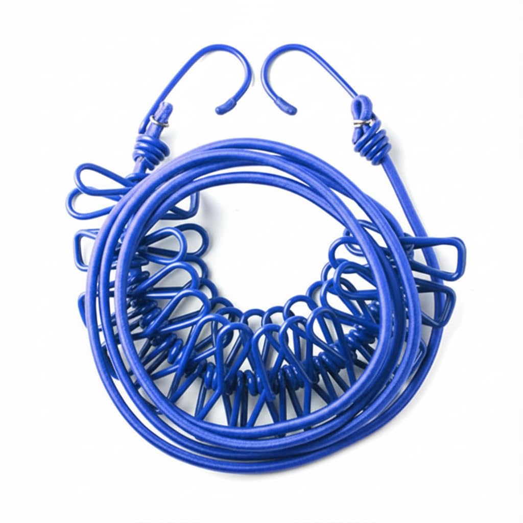 Cloth drying rope with 12 clips