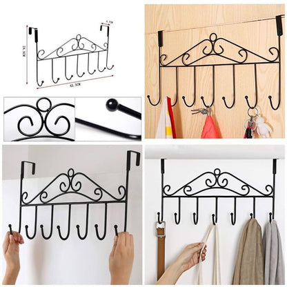 7 hook door rack for clothes
