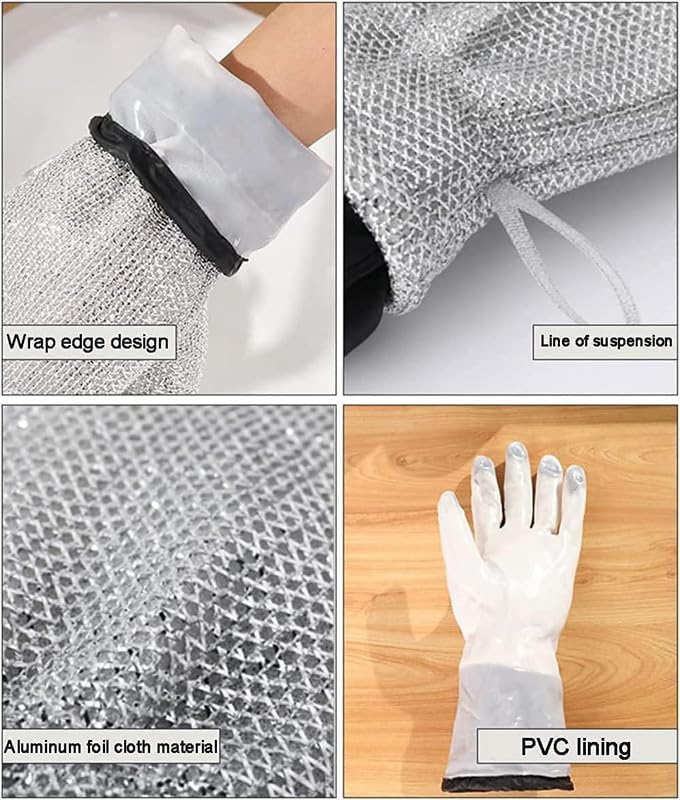 Silver gloves 2 pcs (1 set)