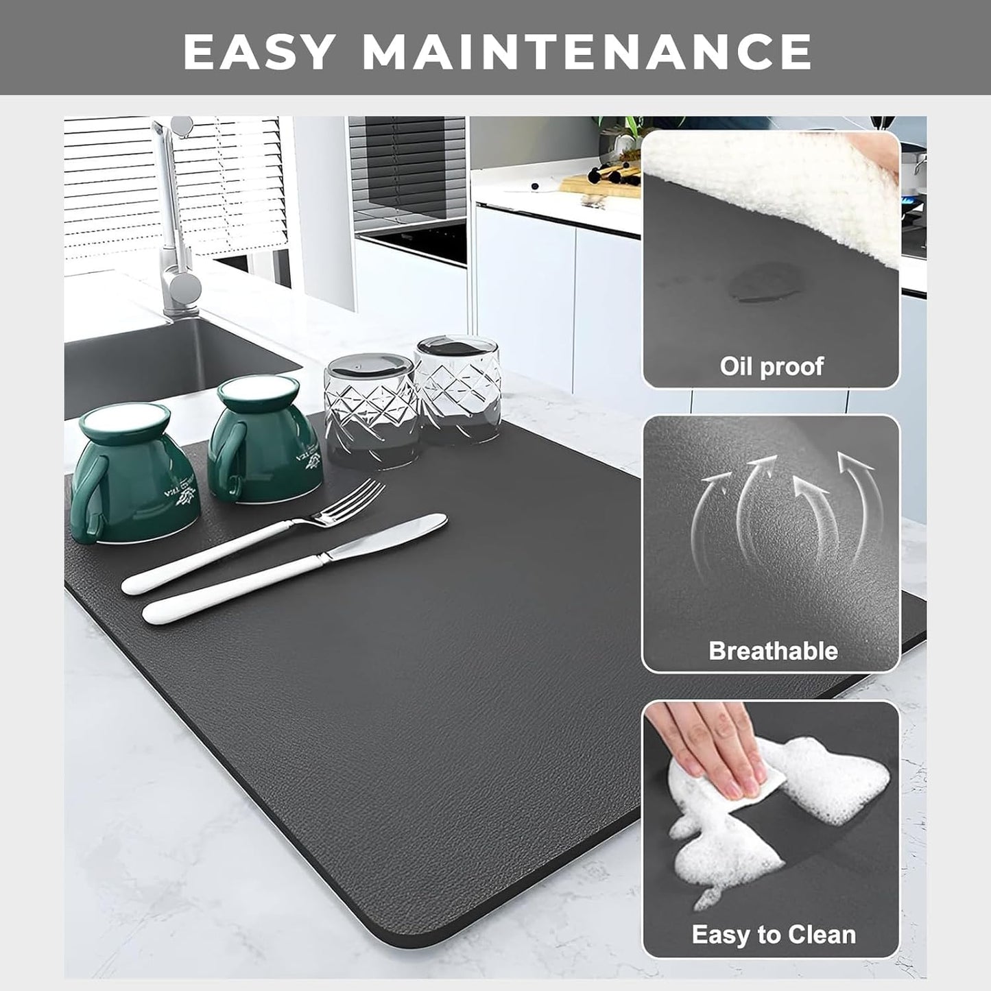 Kitchen dish drying mat 40x60cm