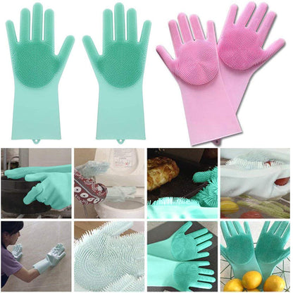 Silicone Scrubbing Hand Gloves Set