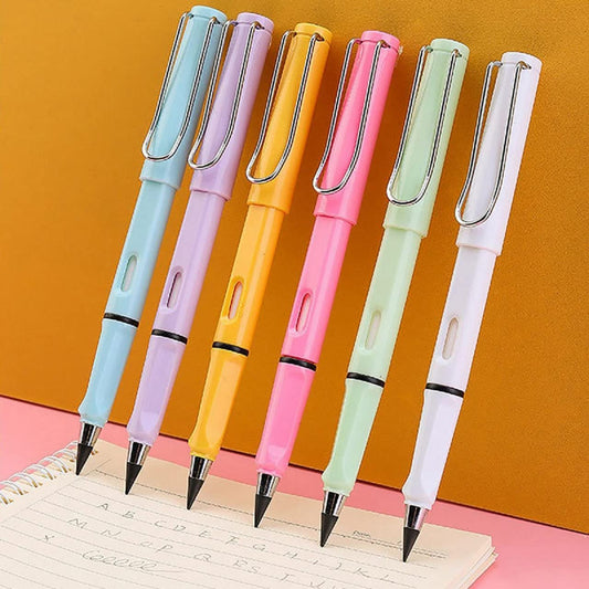 2 pcs of 2-in-1 Everlasting Magic Reusable Metal Nib Pencil with Replaceable Eraser (Random Colors)