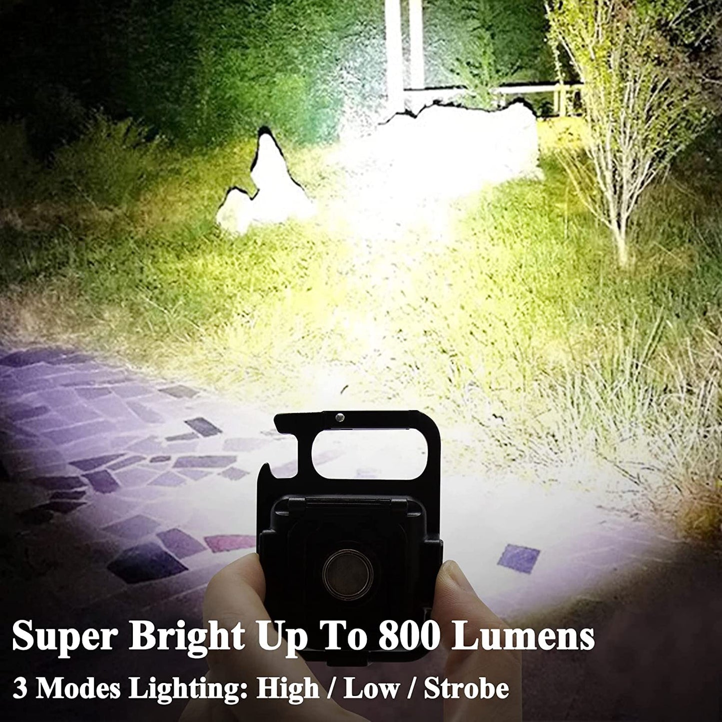 LED Chargeable Keychain Flashlight with Bottle Opener