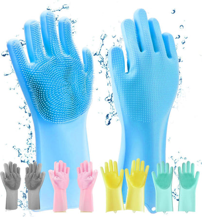 Silicone Scrubbing Hand Gloves Set