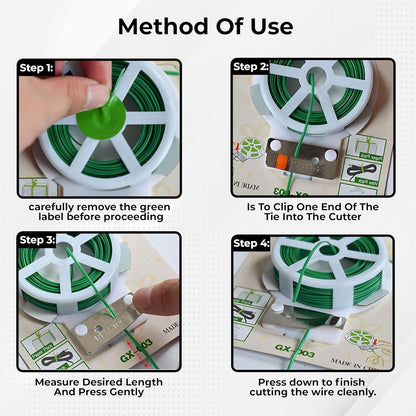 Multi Purpose Plastic Twist Tie Wire Spool With Cutter (50 meters roll)