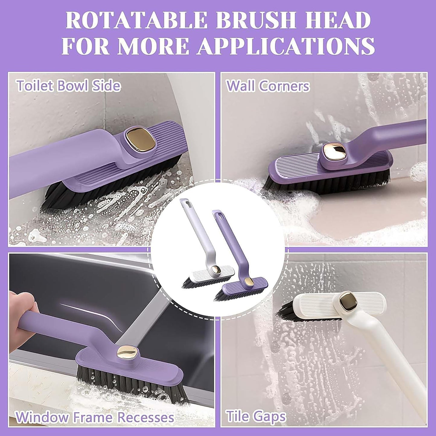 Multi functional rotatable cleaning brush with waste clip