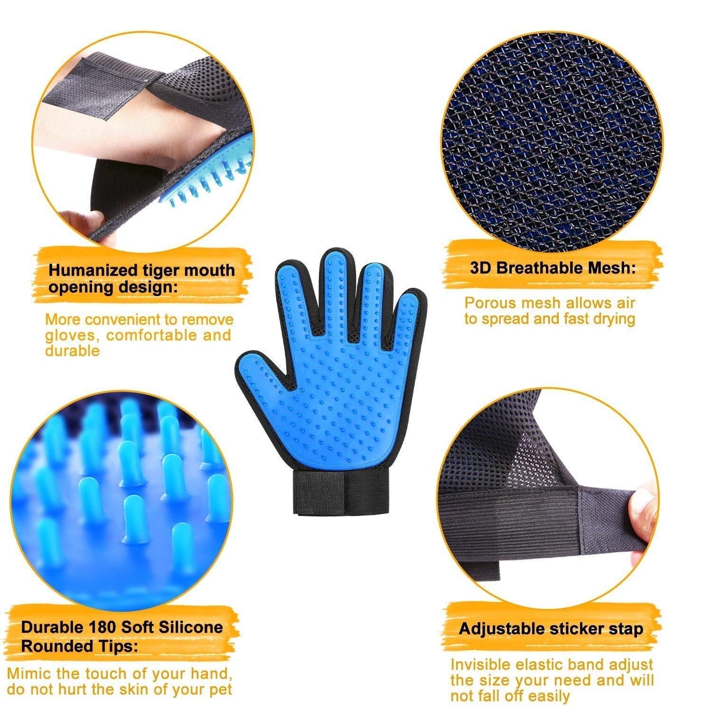 5 Finger Deshedding Glove for pets