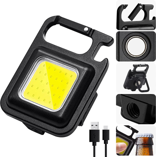 LED Chargeable Keychain Flashlight with Bottle Opener