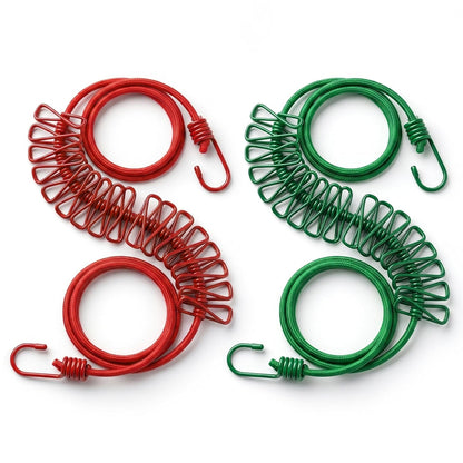 Cloth drying rope with 12 clips