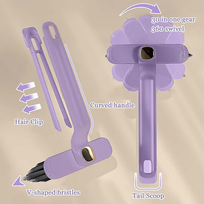 Multi functional rotatable cleaning brush with waste clip